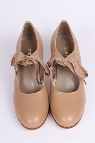 Enkle 1920'er hverdags pumps - Creme - Charlotte