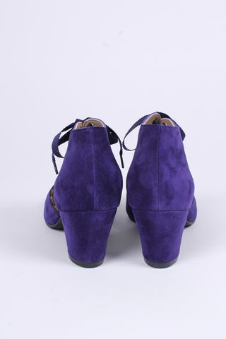 1940'er vintage style pumps i ruskind - Lilla - Alma