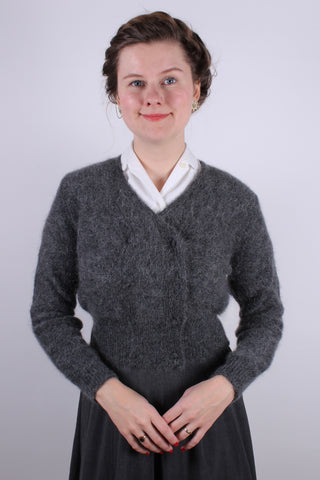 1940’er / 1950’er vintage style mohair cardigan - Grå - Kirsten