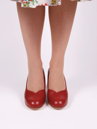 1950'er New Look pump i - mørkerød - Julia