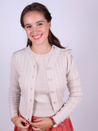 1940'er / 1950'er vintage style cardigan - Creme - Joanne