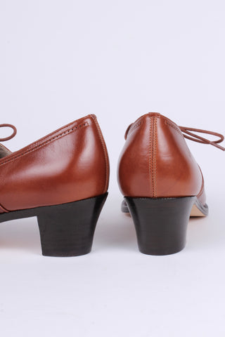 1940'er snøresko - Cognac brun - Emily