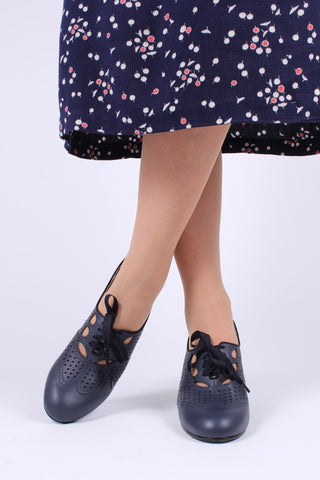 1930'er oxford pumps - Marineblå - Marie