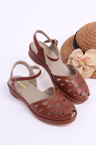 40'er / 50'er wedge sandaler - Brun - Sidse