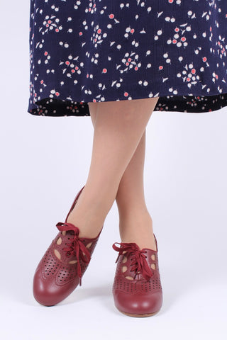 1930'er oxford pumps - Rødbrun - Marie