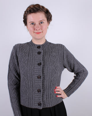 1940’er klassisk vintage style cardigan - Grå - Ingrid