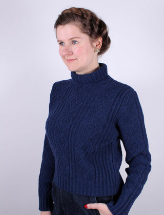1940’er / 1950'er - vintage style rullekrave pullover - Marineblå - Inger