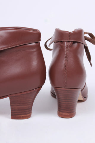 Elegant 1930'er vintage style ankelstøvle  - Brun - Betty