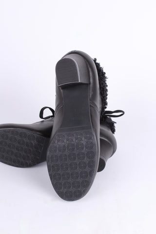 1940er / 1950er ankel snørestøvle med uldfoer - Sort - Karin