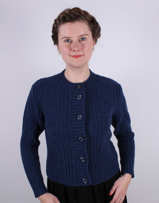 1940’er - tidlig 1960’er  - Klassisk vintage style cardigan - Marineblå - Ingrid