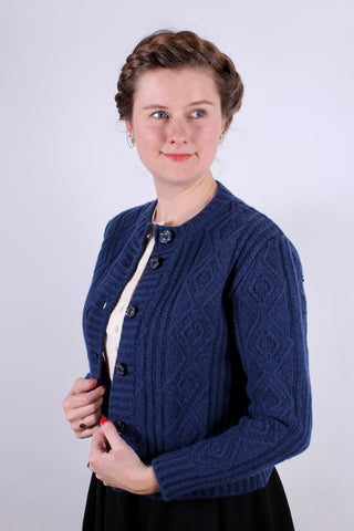 1940’er - tidlig 1960’er  - Klassisk vintage style cardigan - Marineblå - Ingrid