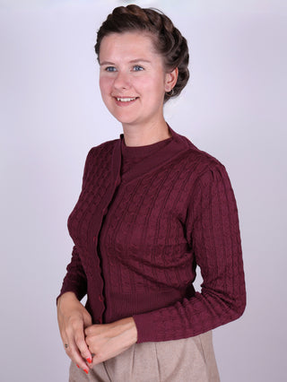 1940'er / 1950'er vintage style cardigan - Blommefarvet - Joanne