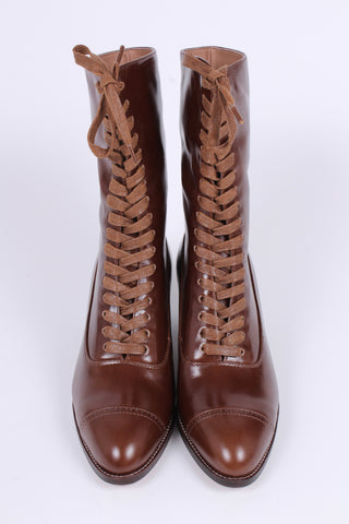 Edwardianske snørestøvler -  1910 - brun - Alice