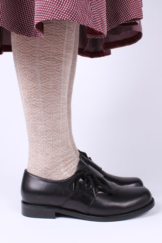 1940'er style sko med snøre i siden - Sort - Ellen