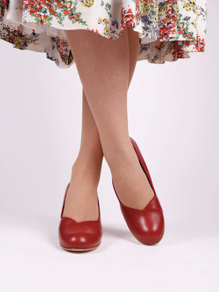 1950'er New Look pump i - mørkerød - Julia