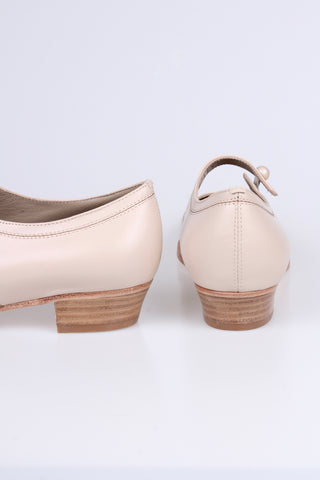 1920'er sko med knap- Creme - Ruby