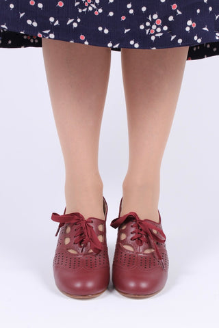 1930'er oxford pumps - Rødbrun - Marie