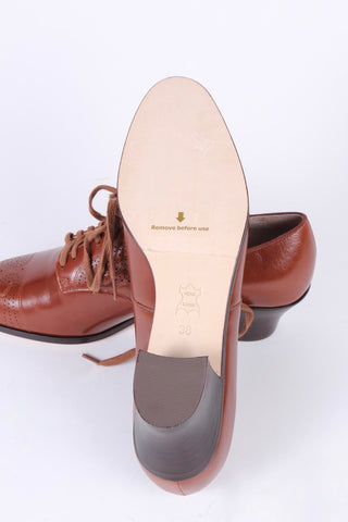 Klassiske 1930'er Oxfords - Cognac brun - Juliette