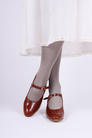 1920'er Mary Jane pumps - Cognac brun - Yvonne