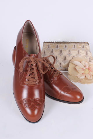 Klassiske 1930'er Oxfords - Cognac brun - Juliette