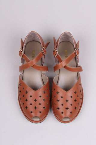 1940'er sandal / wedge - Brun - Norma