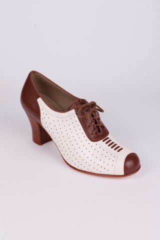 1930'er / 1940'er Spectator Oxford pump - Brun / Hvid - Lucy