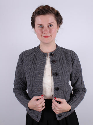 1940’er klassisk vintage style cardigan - Grå - Ingrid