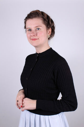 1950'er vintage style cardigan - Sort - Agnes