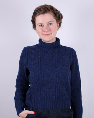 1940’er / 1950'er - vintage style rullekrave pullover - Marineblå - Inger