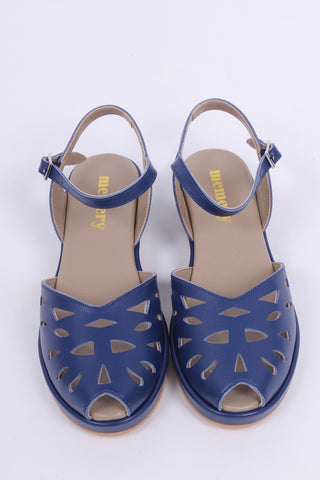 40'er / 50'er wedge sandaler - Blå - Sidse