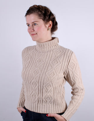 1940’er vintage style rullekrave pullover - Creme - Inger
