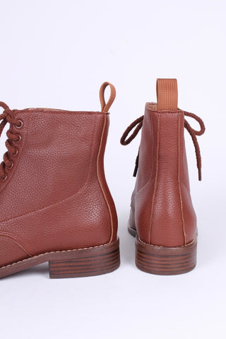 1940'er Dame Militær Snørestøvler - Brun - Robbie