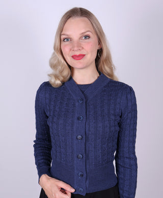 1940'er / 1950'er vintage style cardigan - Blå - Joanne