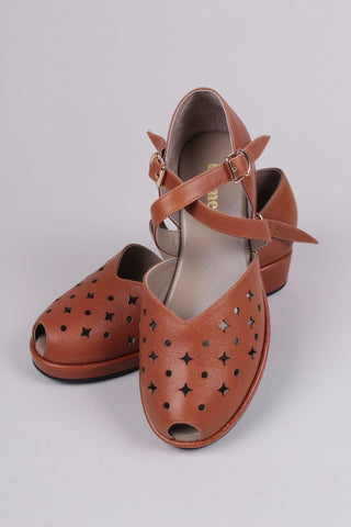 1940'er sandal / wedge - Brun - Norma