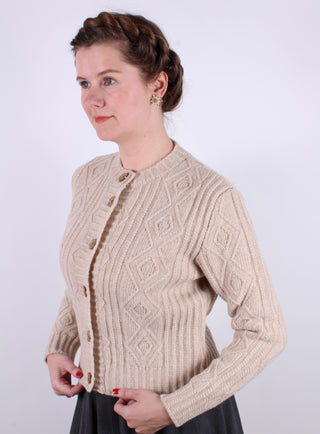 1940’er klassisk vintage style cardigan - Creme hvid - Ingrid
