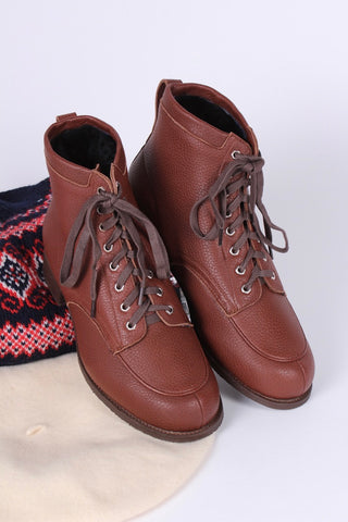 1930'er / 1940'er mokkasin ankelstøvler - Brun - Rita