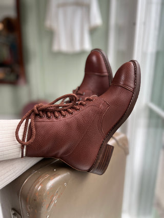 1940'er Dame Militær Snørestøvler - Brun - Robbie