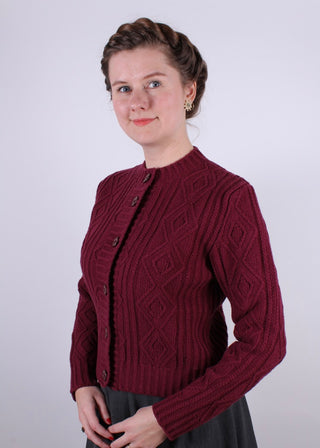 1940’er vintage style cardigan - Bordeaux  - Ingrid