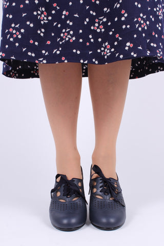 1930'er oxford pumps - Marineblå - Marie