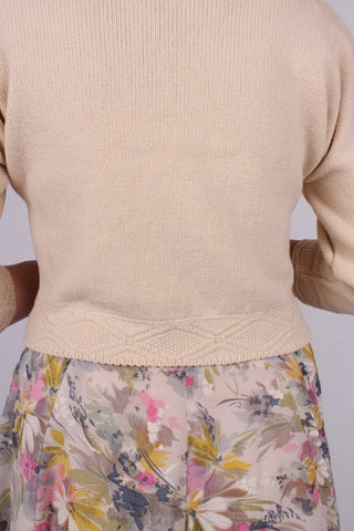 1950’er vintage style bolero med detaljeret bort- Creme - Carol