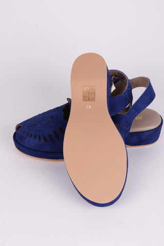 Fine 1940'er / 1950'er sandaler i ruskind- Blå - Ella