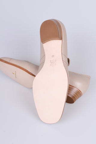 1920'er sko med knap- Creme - Ruby