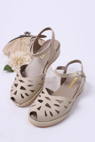 40'er / 50'er wedge sandaler - Creme - Sidse