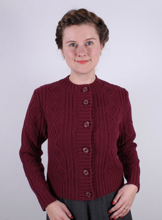 1940’er vintage style cardigan - Bordeaux  - Ingrid