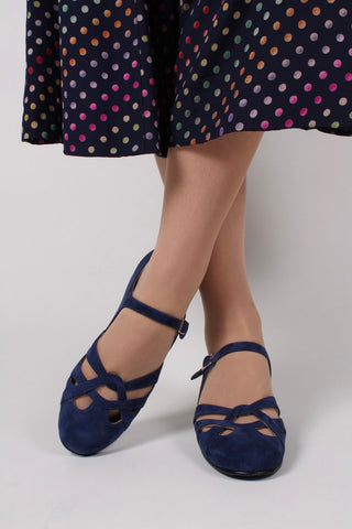 1930'er / 1940'er sko i ruskind - Blå - Ida