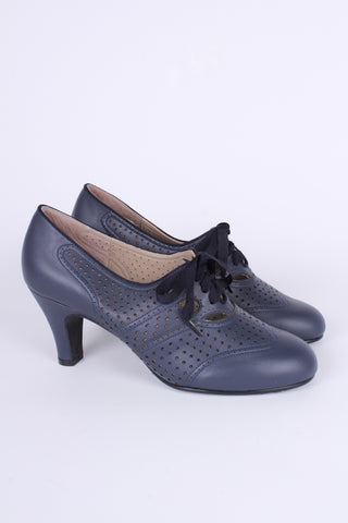 1930'er oxford pumps - Marineblå - Marie