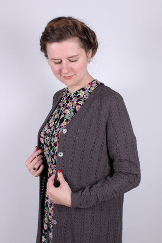 1930'er vintage style sommerfrakke  - Antracitgrå - Isabel