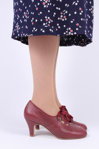 1930'er oxford pumps - Rødbrun - Marie