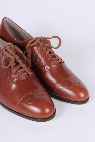 Klassiske 1930'er Oxfords - Cognac brun - Juliette