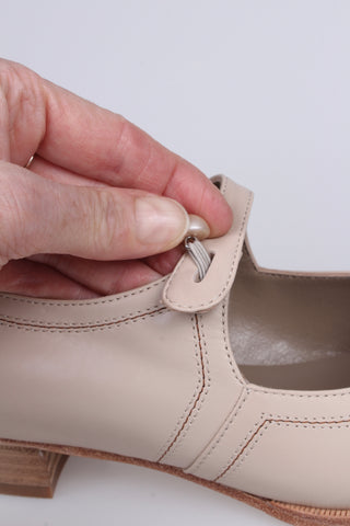1920'er sko med knap- Creme - Ruby